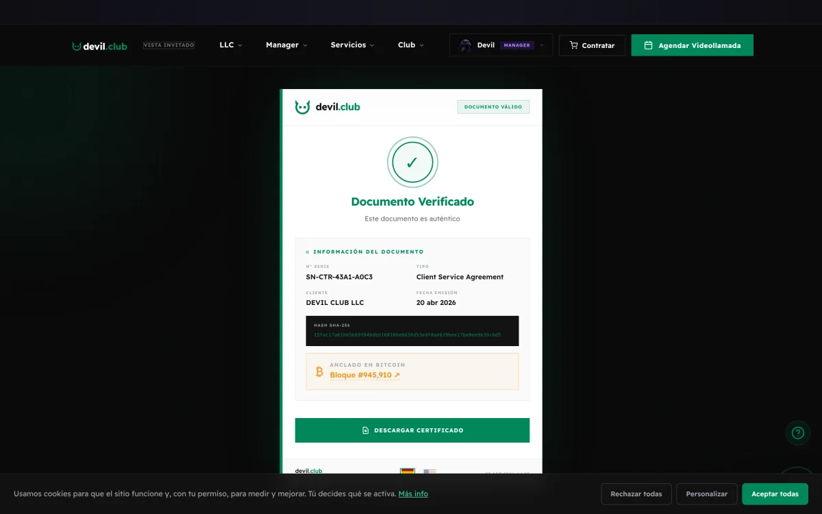 Document verification page: PKCS#7 + RFC 3161 + Bitcoin OTS