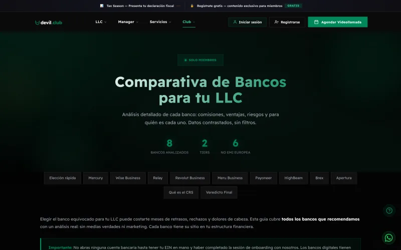 Bank comparison: Mercury vs Wise vs alternatives