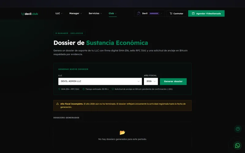 Substance Dossier: economic-substance pack on demand