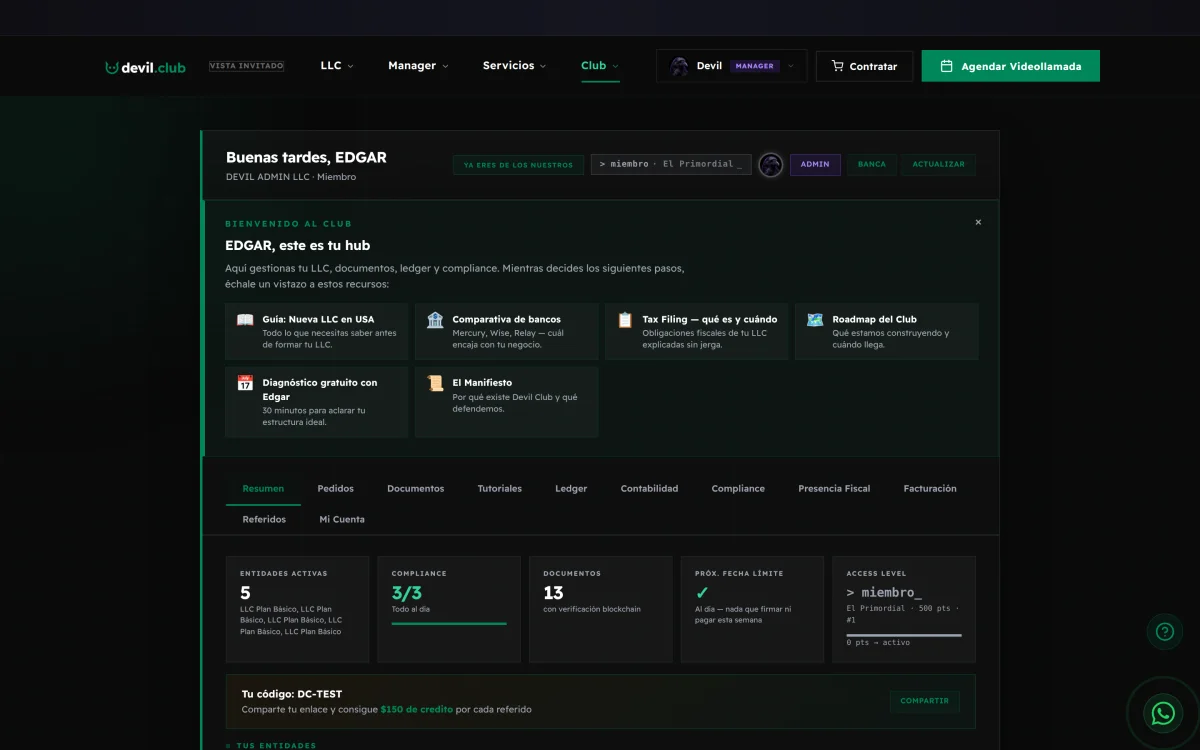 Member hub: one view per entity, status and pending actions